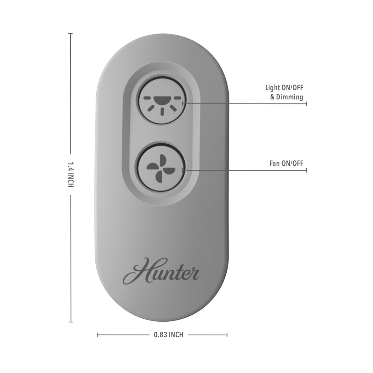 Hunter On-Off Handheld Grey Remote with Receiver
