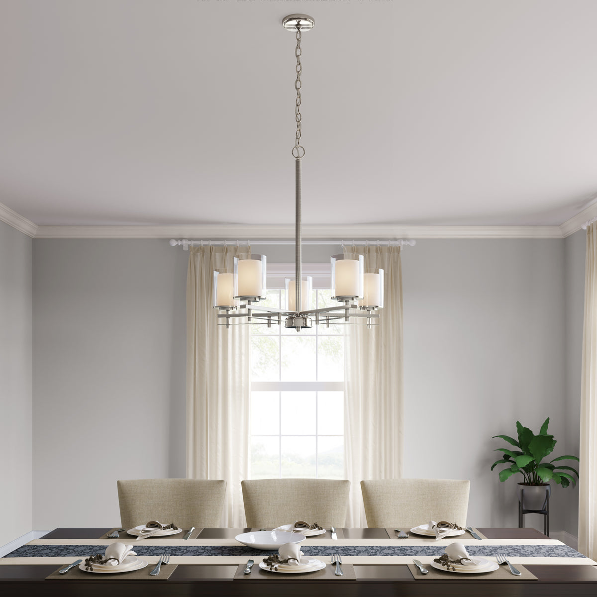 23'' Huderson Brushed Nickel 5 Light Chandelier