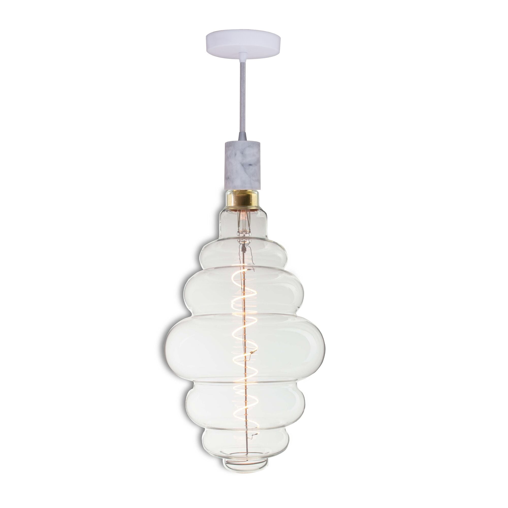Clear 4W Dimmable LED Flush Mount Ceiling Light, 2200K, 190 Lumens, 7.87-inch Dia x 15.16-inch L