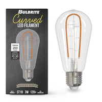 ST18 3W Dimmable Filament LED Light Bulb with E26 Base, 2100K, 230 Lumens, 2-Pack
