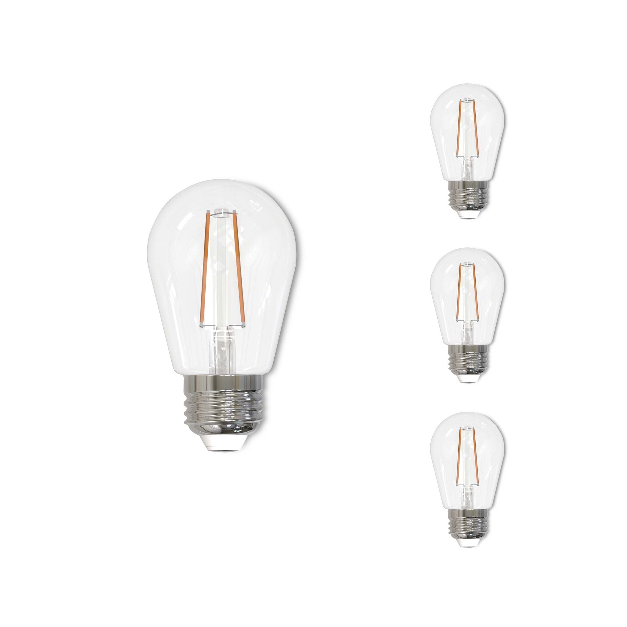 S14 2.5W Dimmable Clear Filament LED Light Bulb with E26 Base, 2700K, 250 Lumens, 4-Pack