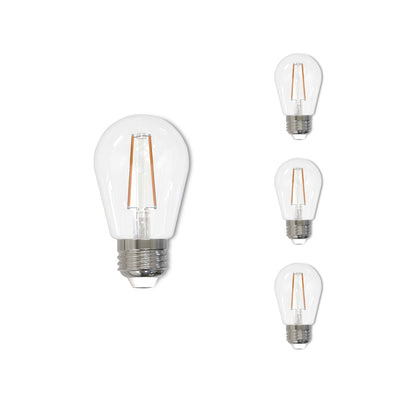 S14 2.5W Dimmable Clear Filament LED Light Bulb with E26 Base, 2700K, 250 Lumens, 4-Pack