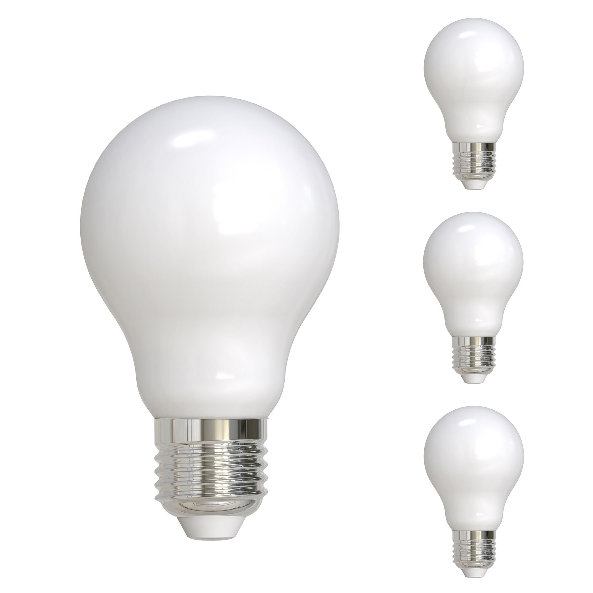 A19 8.5W Dimmable Milky Filament LED Light Bulb with E26 Base, 2700K, 800 Lumens, 4-Pack