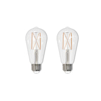 ST18 8.5W Dimmable Clear Filament LED Light Bulb with E26 Base, 3000K, 850 Lumens, 2-Pack