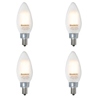 B11 4W Dimmable Milky Filament LED Light Bulb with E12 Base, 2700K, 300 Lumens, 4-Pack