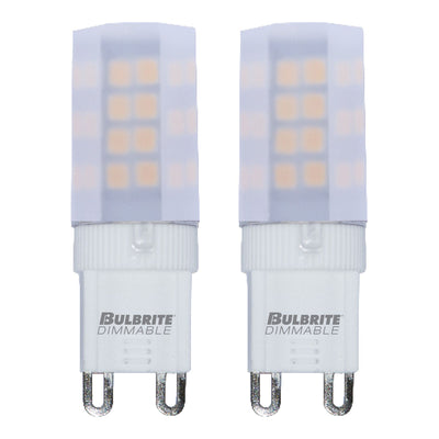 T6 4.5W Dimmable Frost LED Light Bulb with G9 Base, 3000K, 340 Lumens, 2-Pack