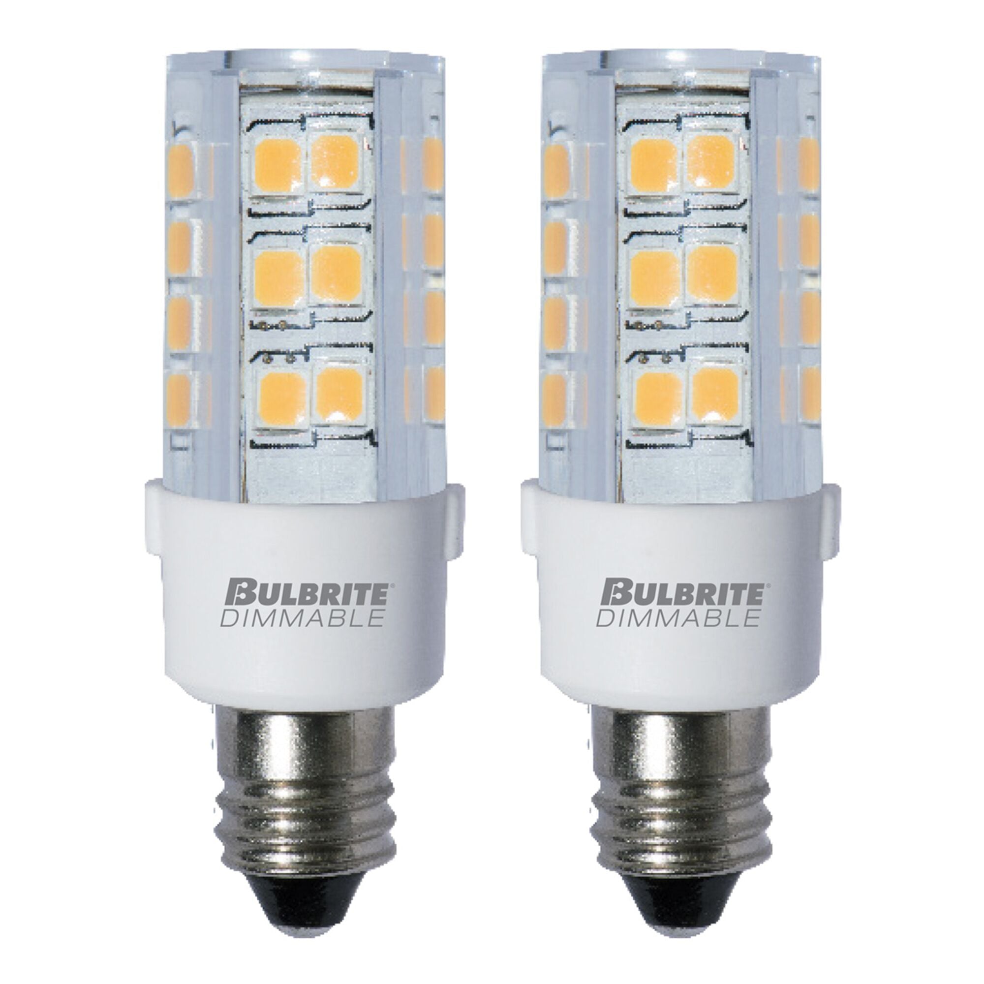 T6 4.5W Dimmable Clear LED Light Bulb with E11 Base, 3000K, 400 Lumens