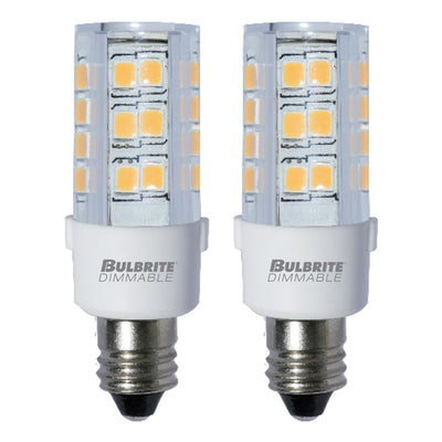 T6 4.5W Dimmable Clear LED Light Bulb with E11 Base, 3000K, 400 Lumens
