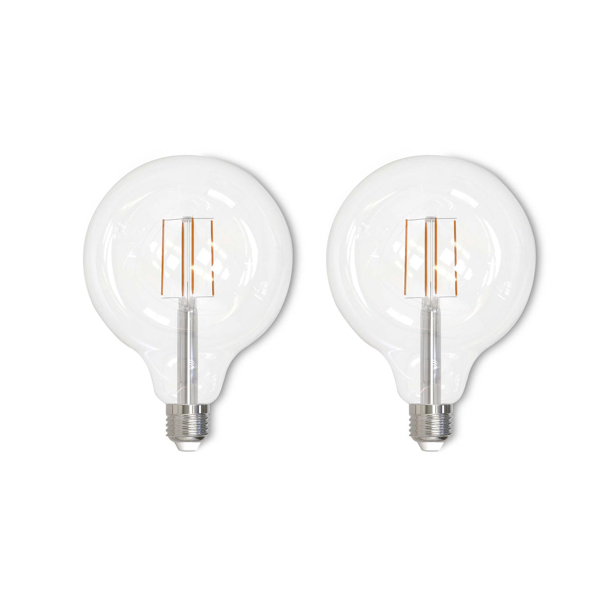G40 8.5W Dimmable Clear Filament LED Light Bulb with E26 Base, 2700K, 800 Lumens, 2-Pack