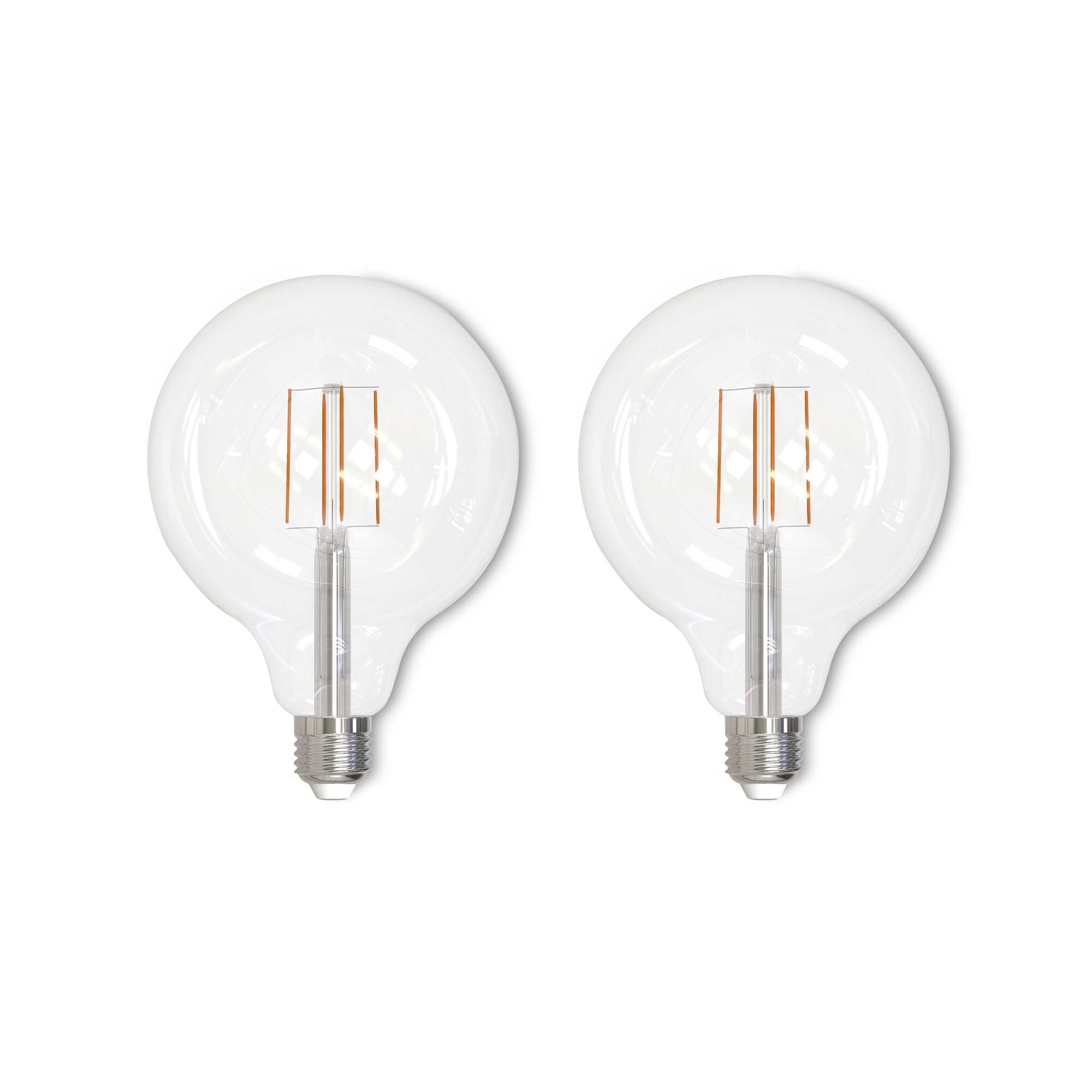 G40 8.5W Dimmable Clear Filament LED Light Bulb with E26 Base, 2700K, 800 Lumens, 2-Pack
