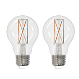 A19 8.5W Dimmable Filament LED Light Bulb with E26 Base, 2700K, 850 Lumens, 2-Pack