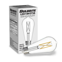 ST18 7.6W Dimmable Clear Filament LED Light Bulb with E26 Base, 2700K, 800 Lumens, 10-Pack