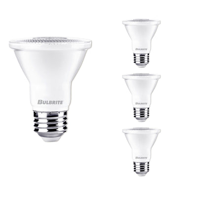 PAR20 7W Dimmable White LED Light Bulb with E26 Base, 3000K, 500 Lumens, Flood, 4-Pack