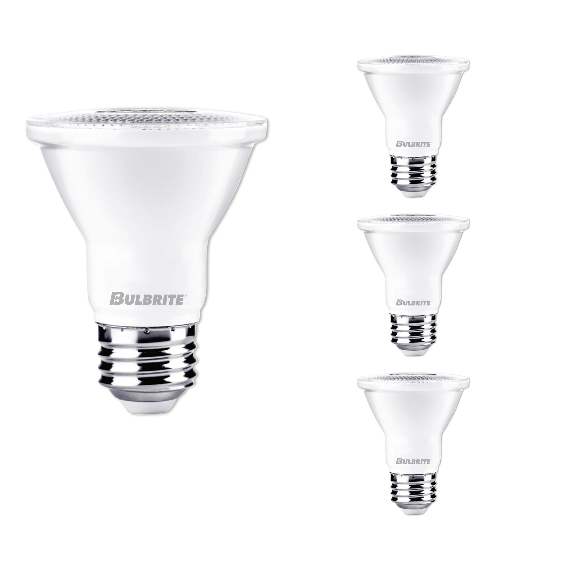 PAR20 7W Dimmable White LED Light Bulb with E26 Base, 4000K, 500 Lumens, Flood, 4-Pack