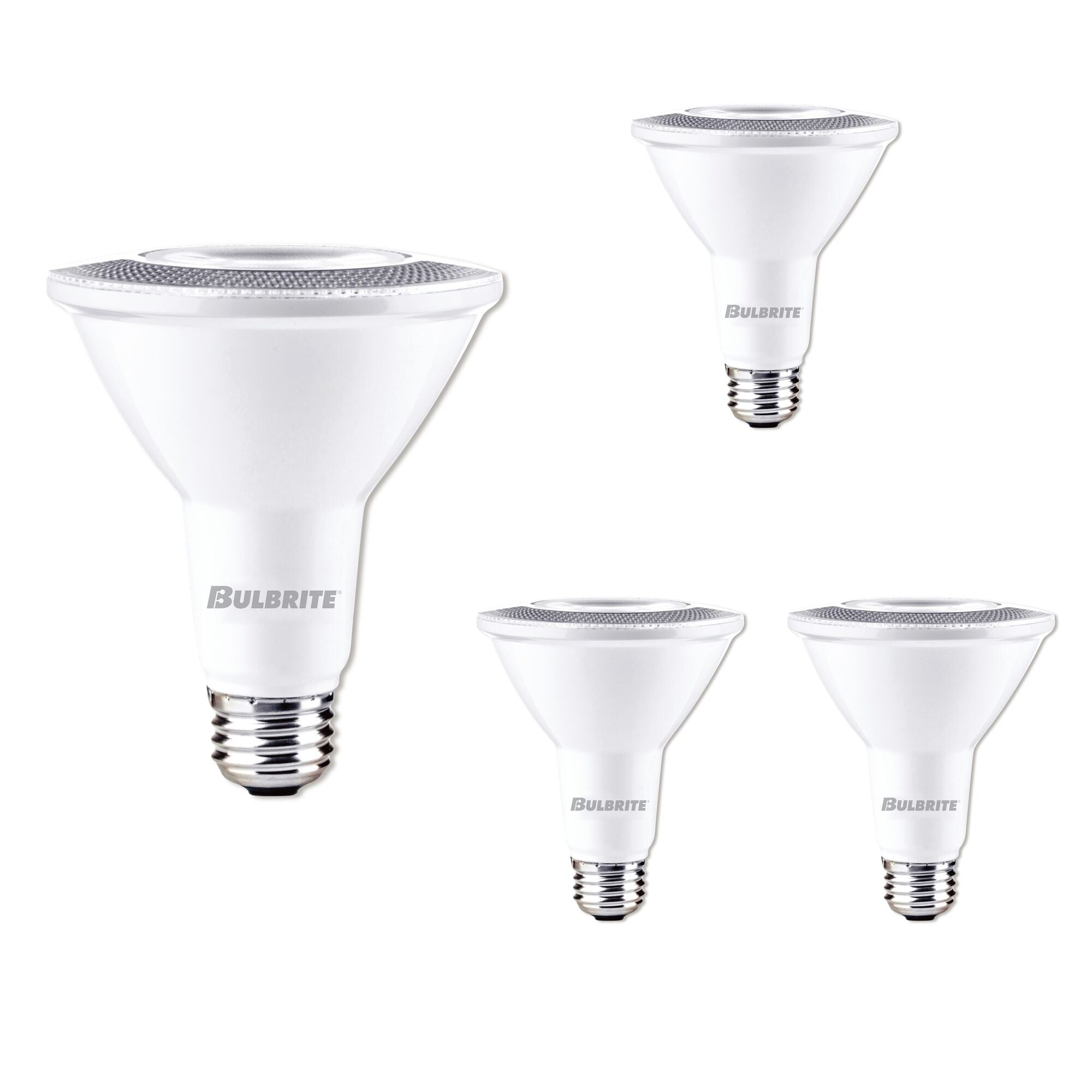 PAR30LN 10W Dimmable White LED Light Bulb with E26 Base, 3000K, 800 Lumens, Flood, 4-Pack