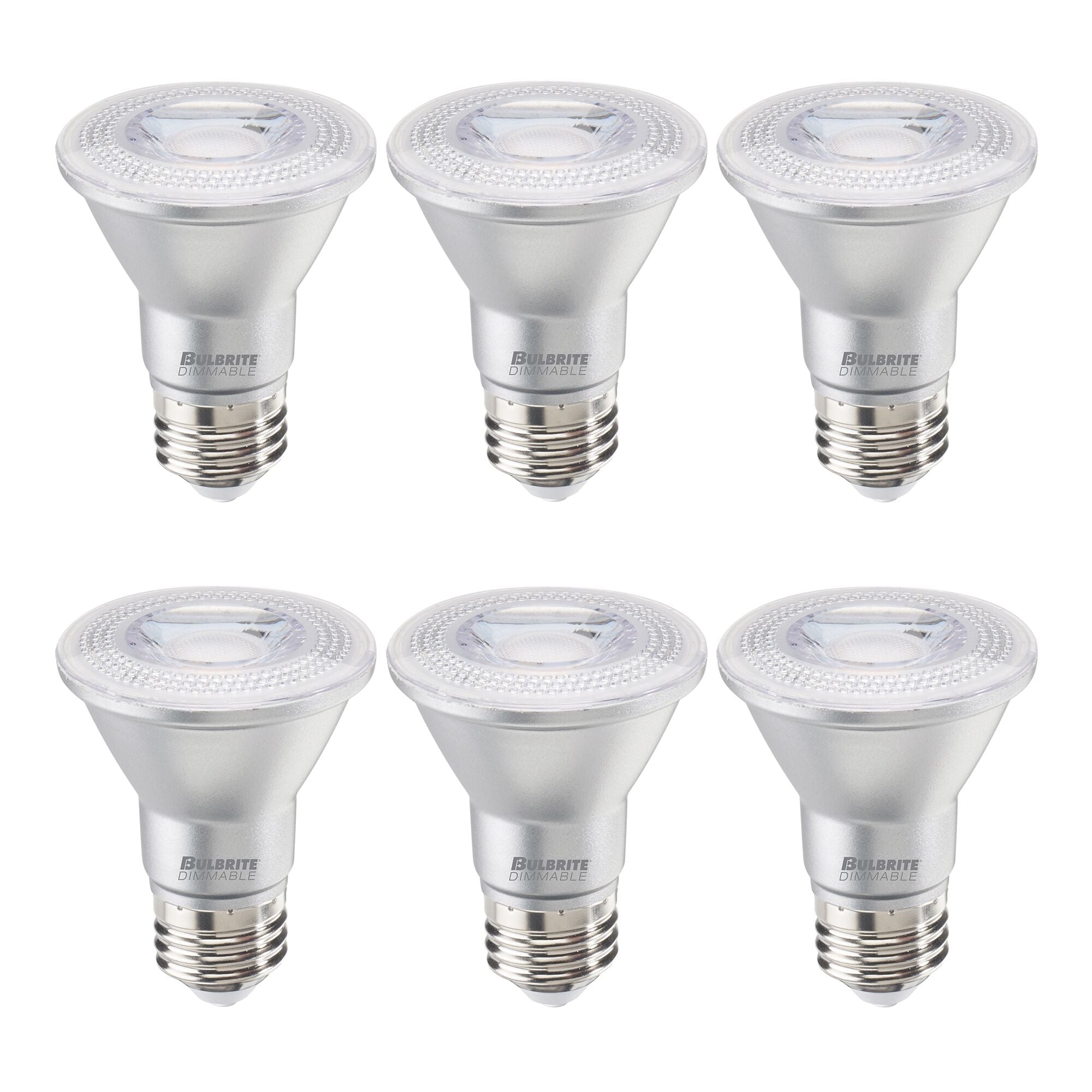 PAR20 6.5W Dimmable LED Light Bulb with E26 Base, 3000K, 500 Lumens, Flood, 6-Pack