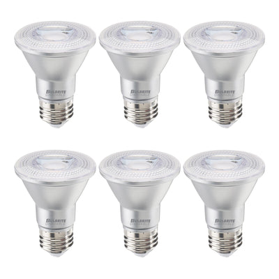 PAR20 6.5W Dimmable LED Light Bulb with E26 Base, 3000K, 500 Lumens, Flood, 6-Pack