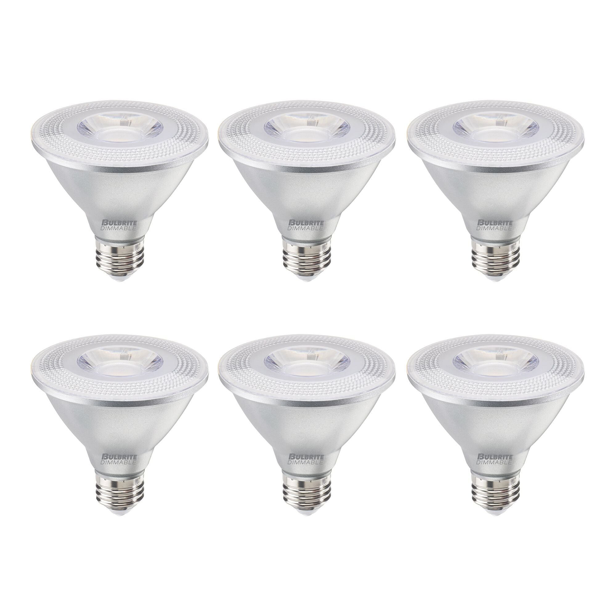 PAR30SN 10W Dimmable LED Light Bulb with E26 Base, 3000K, 830 Lumens, Flood, 6-Pack