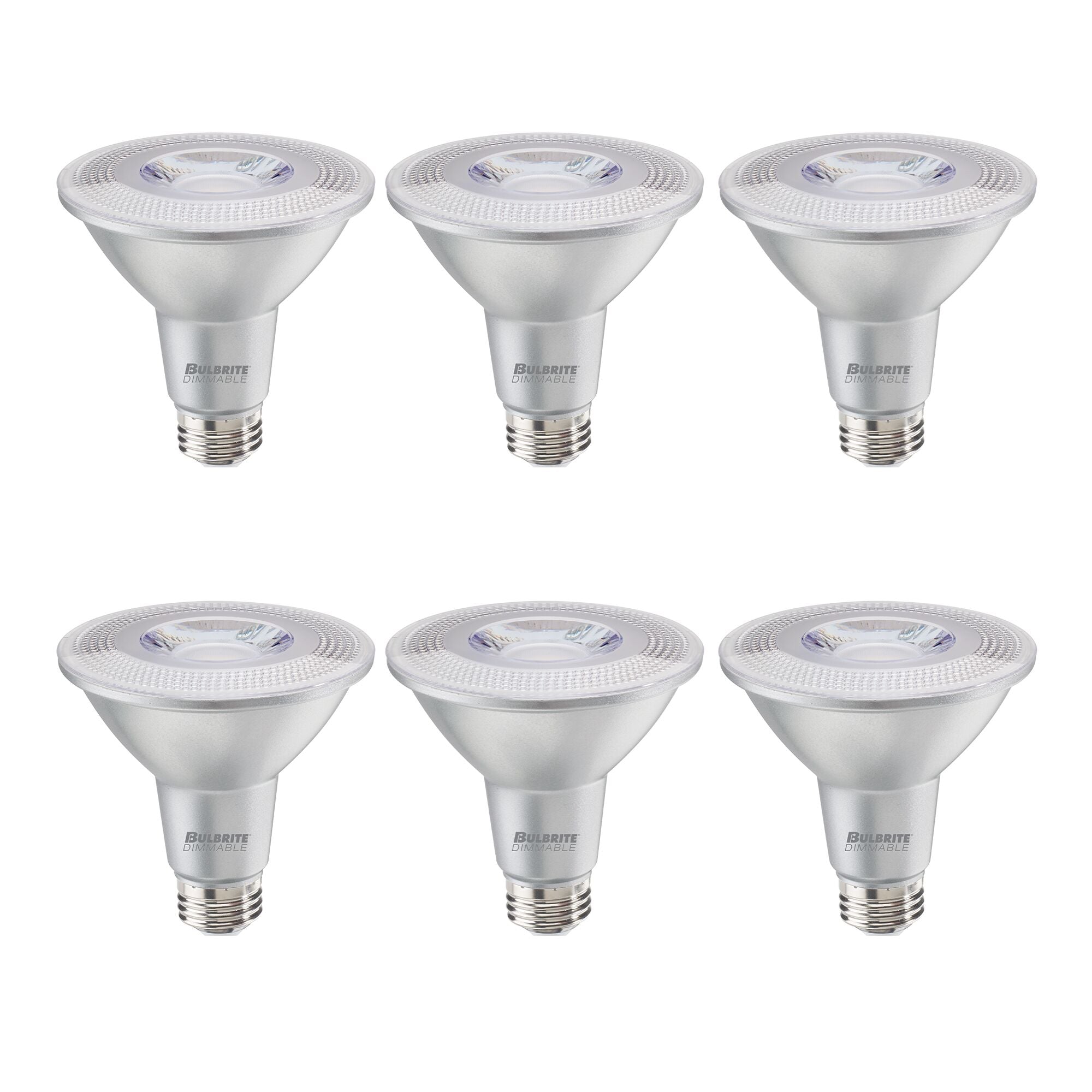 PAR30LN 10W Dimmable LED Light Bulb with E26 Base, 3000K, 800 Lumens, Flood, 6-Pack