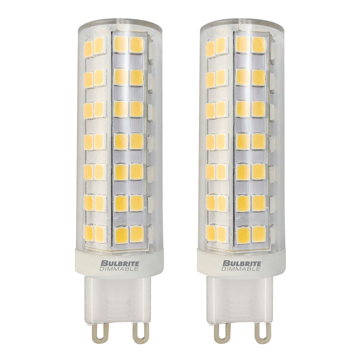 T6 6.5W Dimmable Clear LED Light Bulb with G9 Base, 3000K, 700 Lumens, 2-Pack