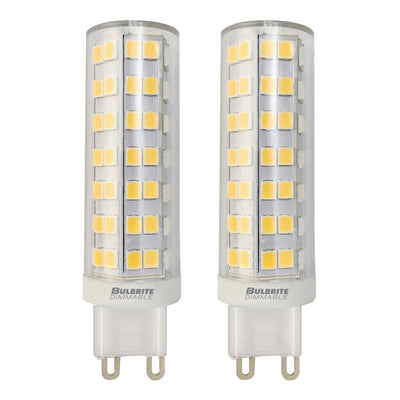 T6 6.5W Dimmable Clear LED Light Bulb with G9 Base, 3000K, 700 Lumens, 2-Pack