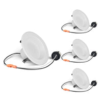 4-inch White 12W Dimmable LED Retrofit Recessed Downlight, 5 CCT - 27/30/35/40/50K, 1100 Lumens, 4-Pack
