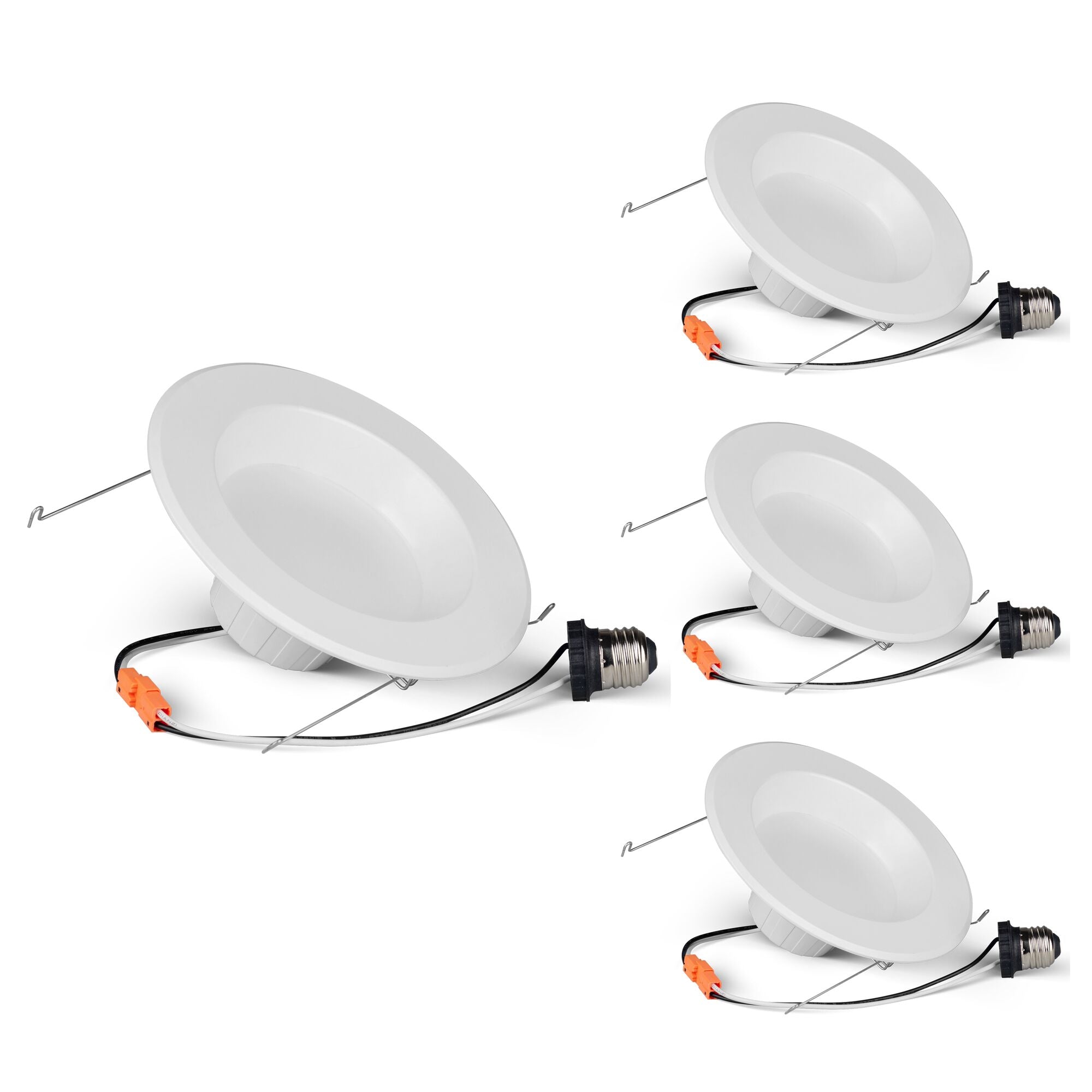 5/6-inch White 14W Dimmable LED Retrofit Recessed Downlight, 5 CCT - 27/30/35/40/50K, 1100 Lumens, 4-Pack