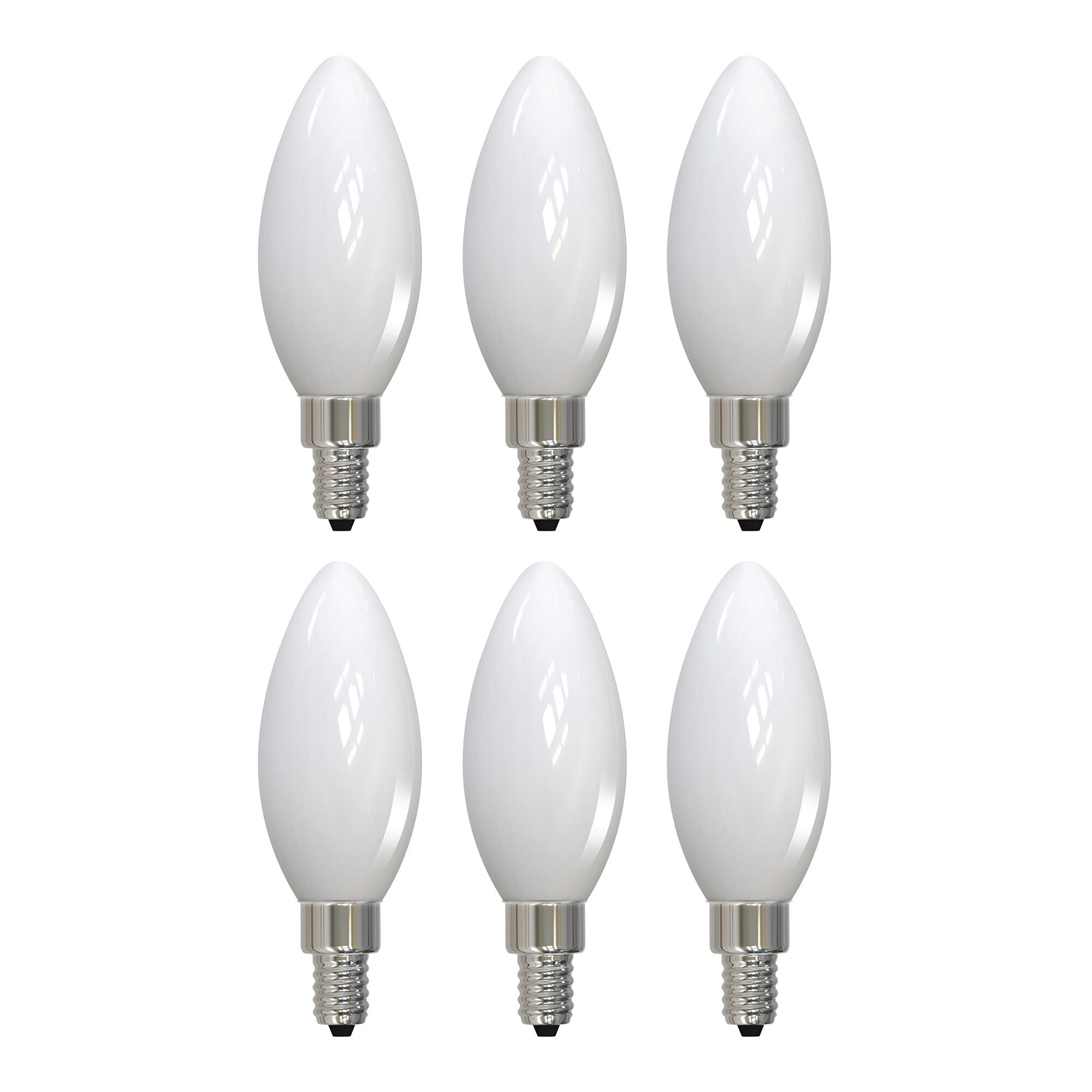 B11 4.5W Dimmable Milky Filament LED Light Bulb with E12 Base, 3000K, 400 Lumens, 4-Pack