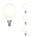 G16 4W Dimmable Milky Filament LED Light Bulb with E12 Base, 3000K, 360 Lumens, 4-Pack