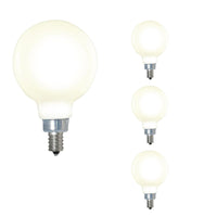 G16 4W Dimmable Milky Filament LED Light Bulb with E12 Base, 3000K, 360 Lumens, 4-Pack