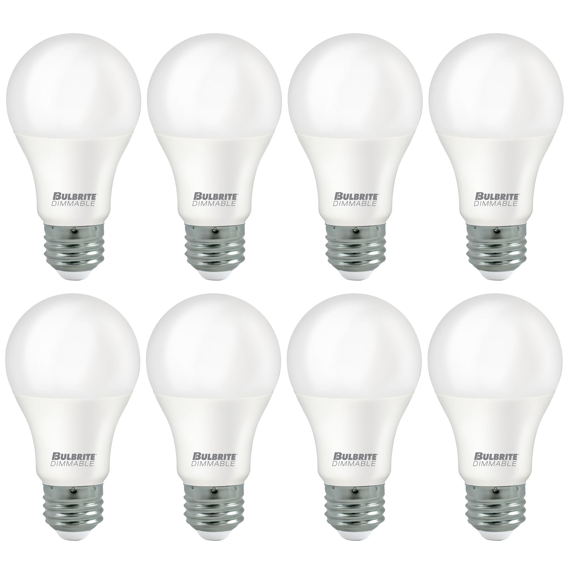 A19 9W Dimmable Frost LED Light Bulb with E26 Base, 5000K, 800 Lumens, 8-Pack
