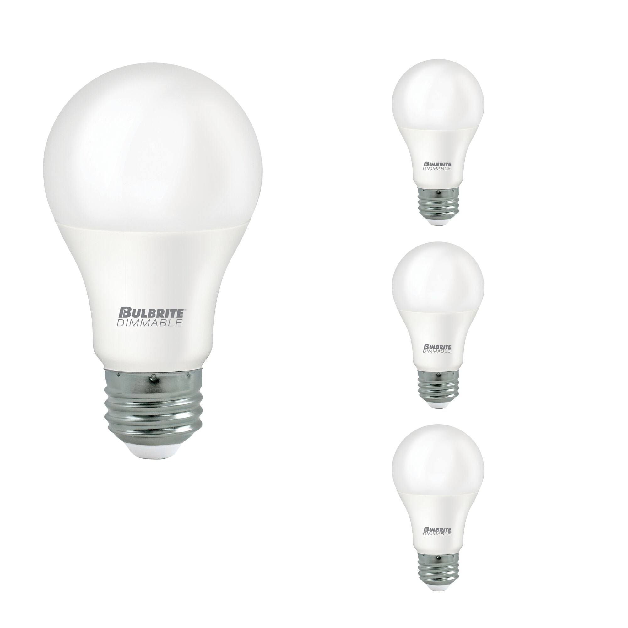 A19 11W Dimmable Frost LED Light Bulb with E26 Base, 3000K, 1100 Lumens, 4-Pack