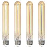 T9 5W Dimmable Amber Filament LED Light Bulb with E26 Base, 2100K, 250 Lumens, 4-Pack