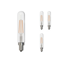 T8 4.5W Dimmable Clear Filament LED Light Bulb with E12 Base, 3000K, 450 Lumens, 4-Pack