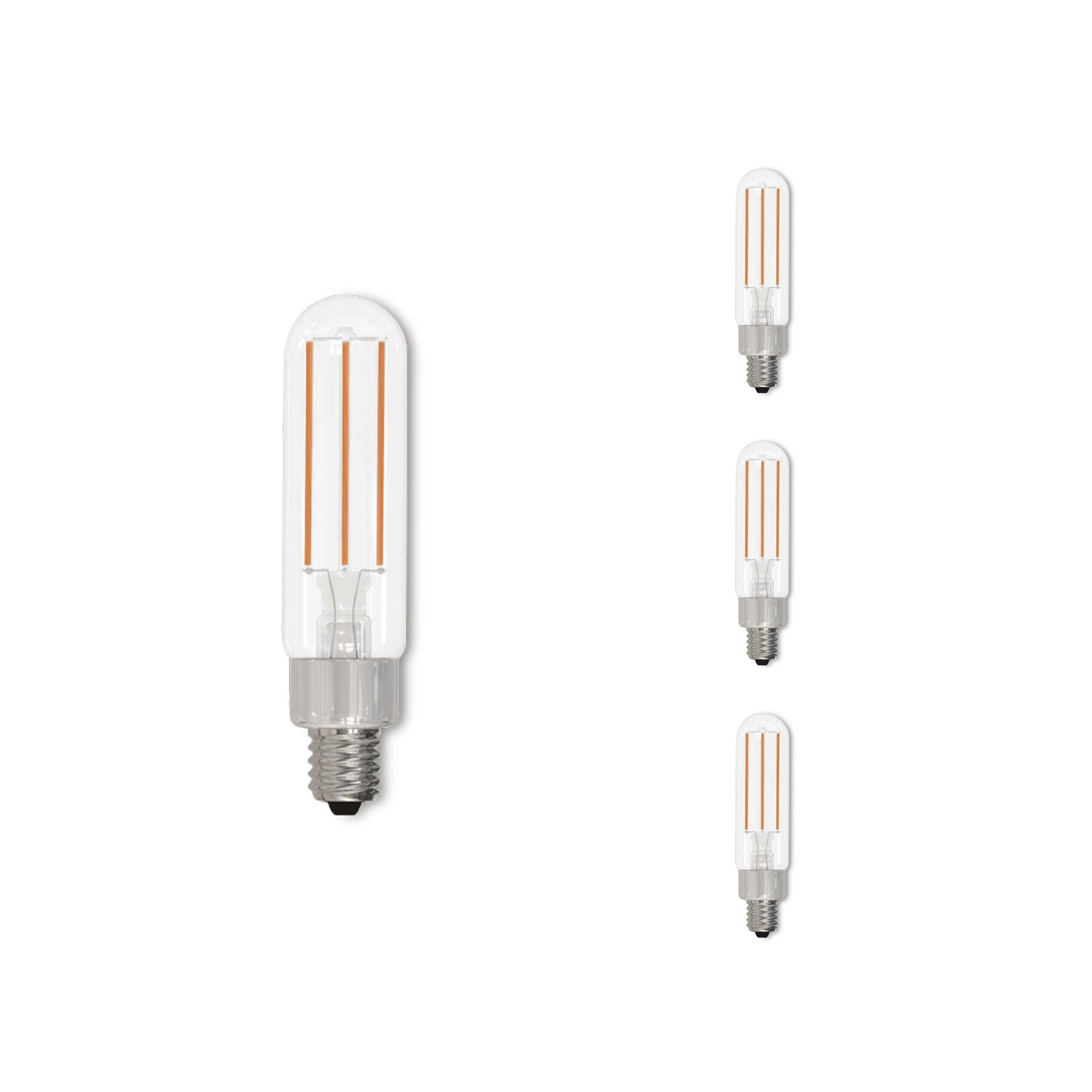 T6 4.5W Dimmable Clear Filament LED Light Bulb with E12 Base, 2700K, 450 Lumens, 4-Pack