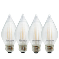 C15 4W Dimmable Satin Filament LED Light Bulb with E26 Base, 2700K, 350 Lumens, 4-Pack