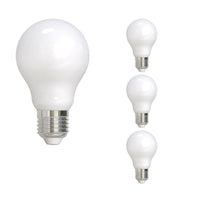 A19 7.6W Dimmable Milky Filament LED Light Bulb with E26 Base, 3000K, 800 Lumens, 4-Pack