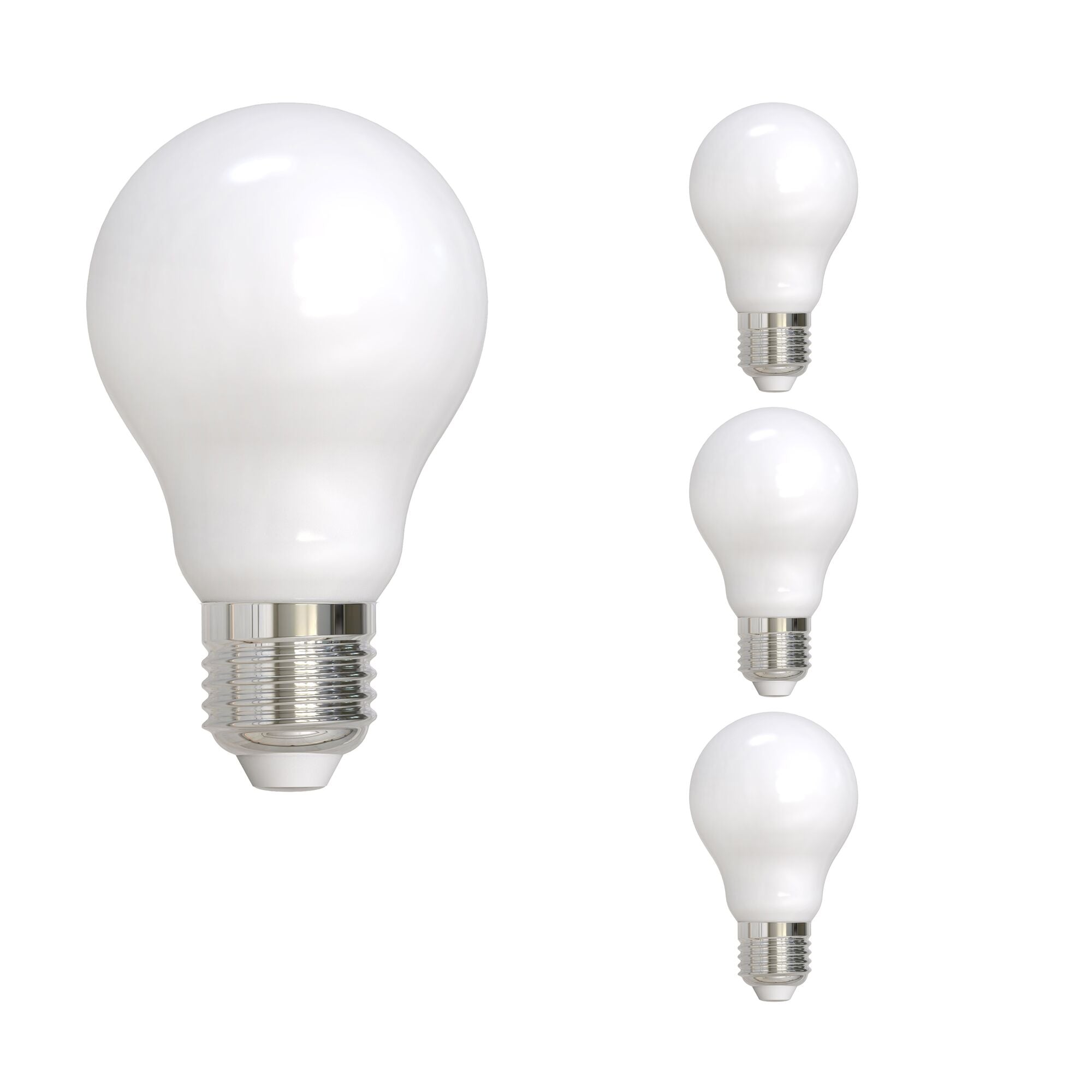 A19 7.6W Dimmable Milky Filament LED Light Bulb with E26 Base, 3000K, 800 Lumens, 4-Pack