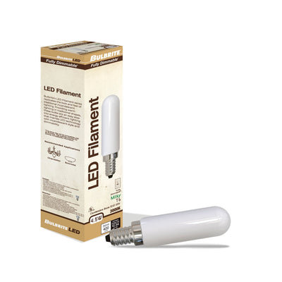 T6 4.5W Dimmable Milky Filament LED Light Bulb with E12 Base, 3000K, 400 Lumens, 4-Pack