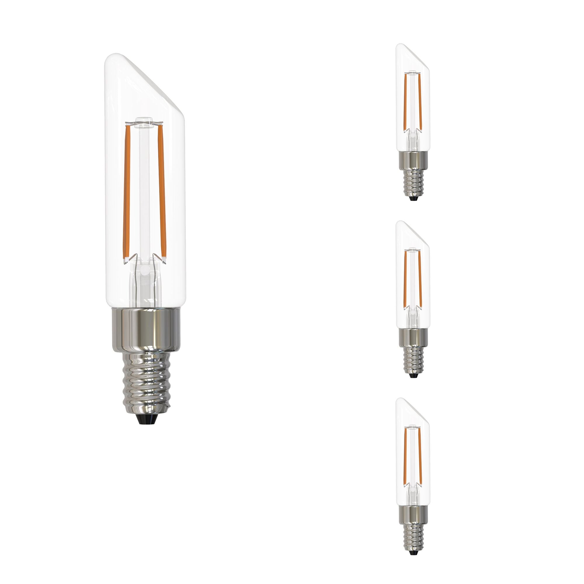 T6SL 4W Dimmable Clear Filament LED Light Bulb with E12 Base, 3000K, 400 Lumens, 4-Pack