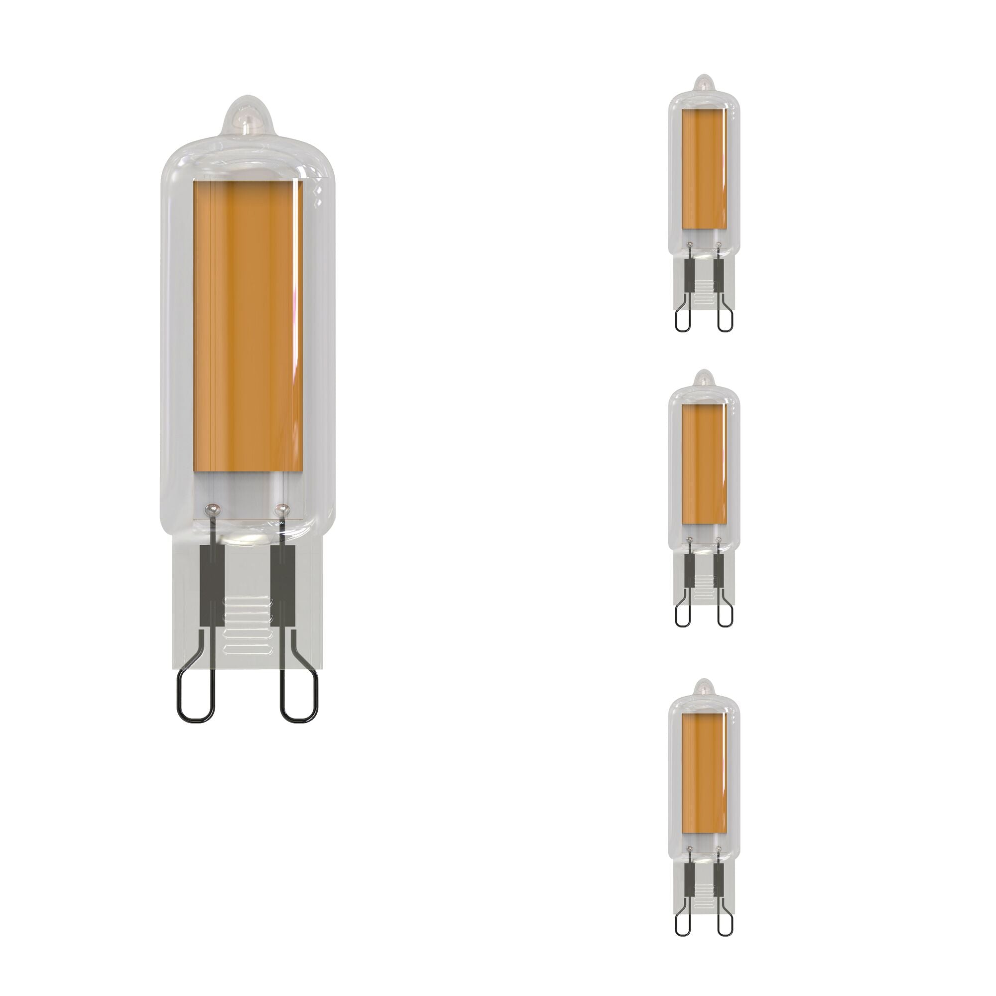 T4 3.5W Dimmable Clear Filament LED Light Bulb with G9 Base, 3000K, 300 Lumens, 4-Pack