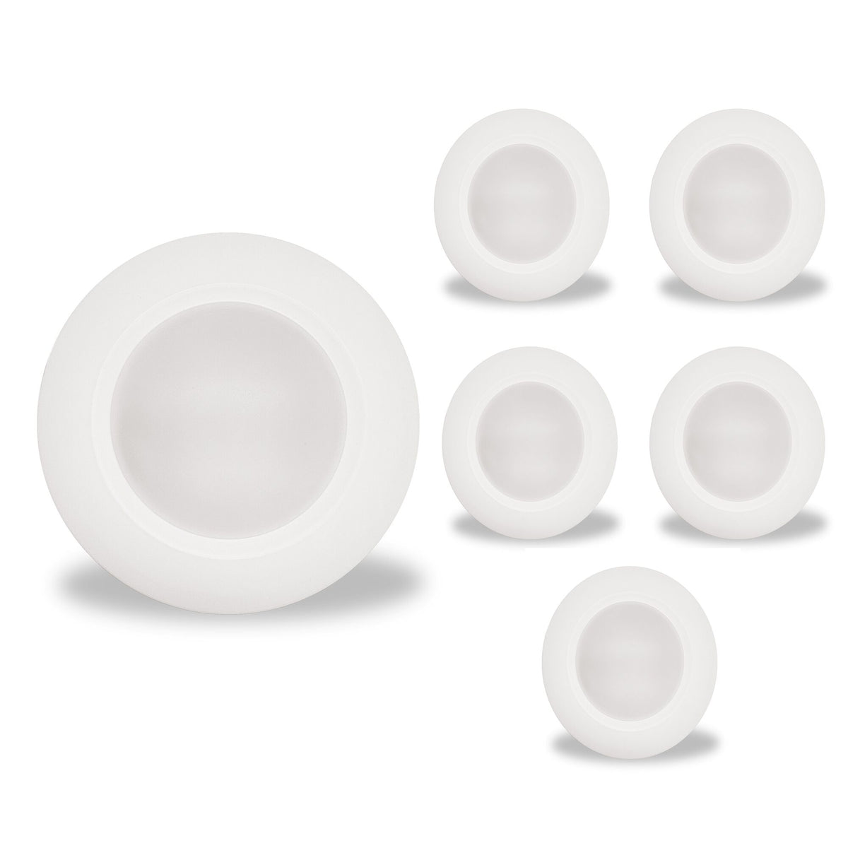 7-inch White 14W Dimmable LED Disc Downlight, 5 CCT - 27/30/35/40/50K, 1100 Lumens, 6-Pack