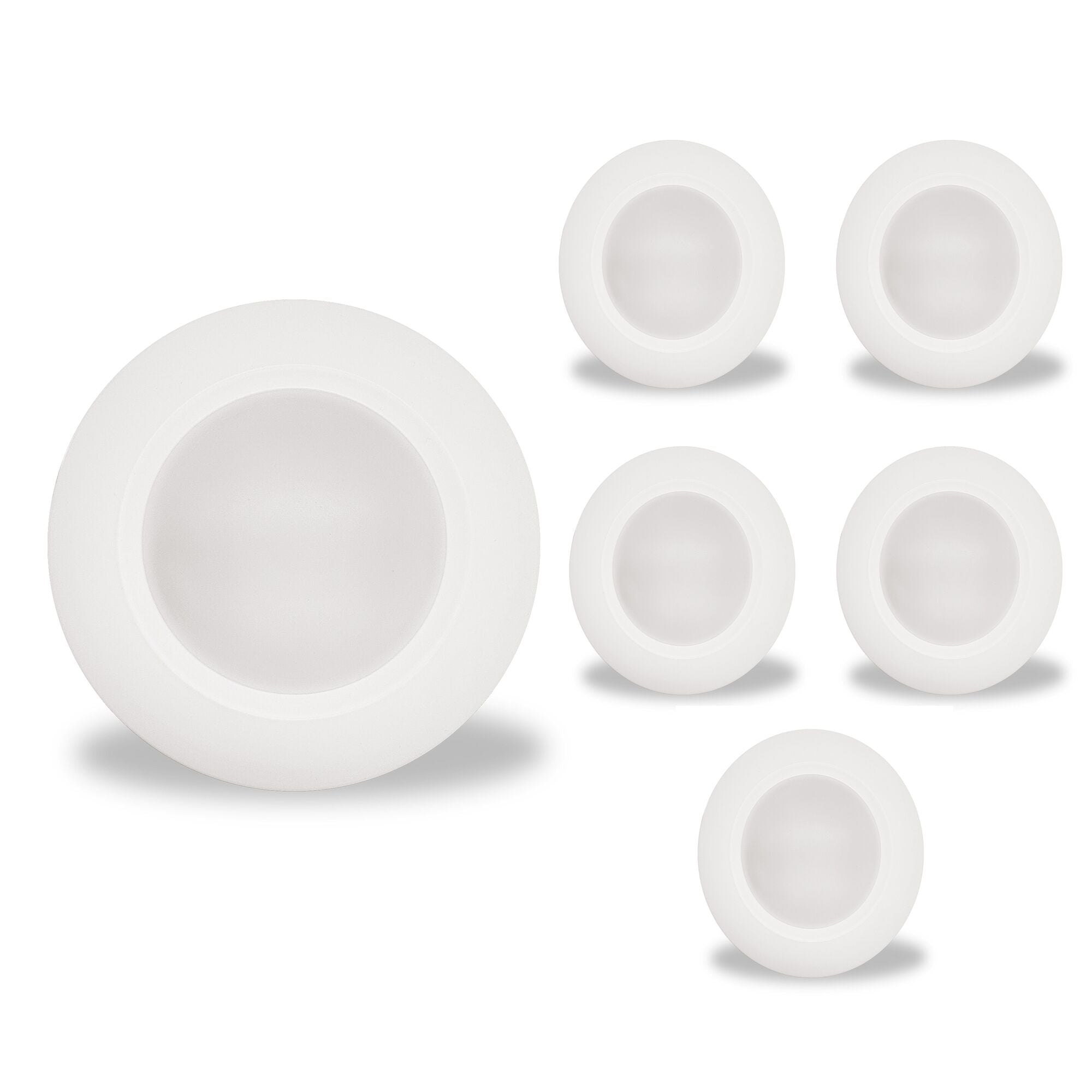 7-inch White 14W Dimmable LED Disc Downlight, 5 CCT - 27/30/35/40/50K, 1100 Lumens, 6-Pack