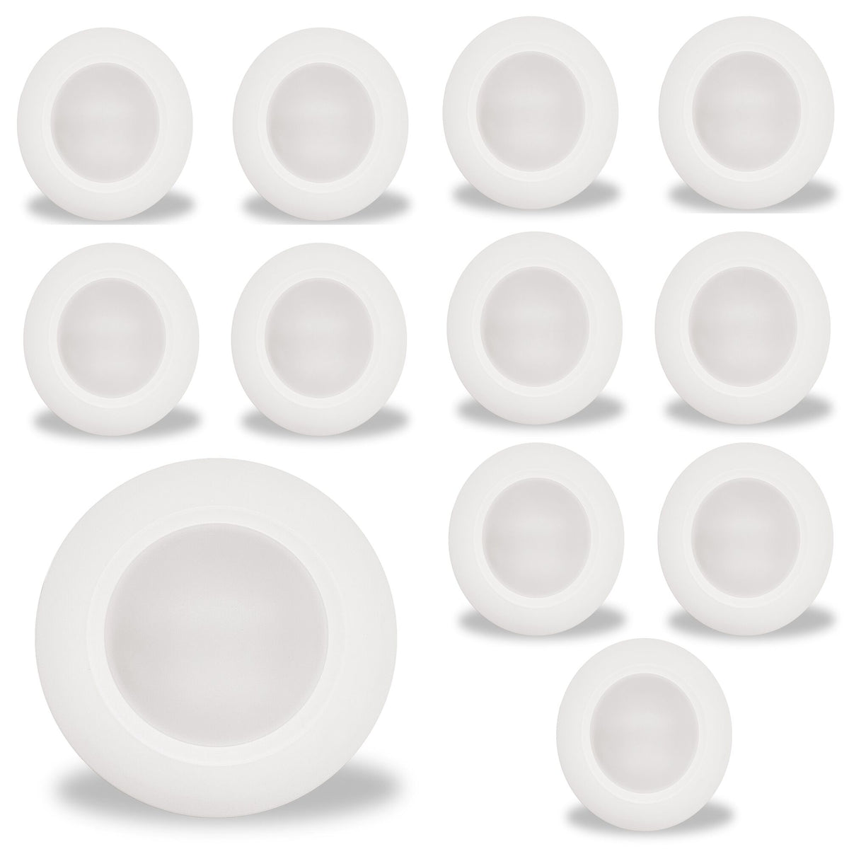7-inch White 14W Dimmable LED Disc Downlight, 5 CCT - 27/30/35/40/50K, 1100 Lumens, 12-Pack