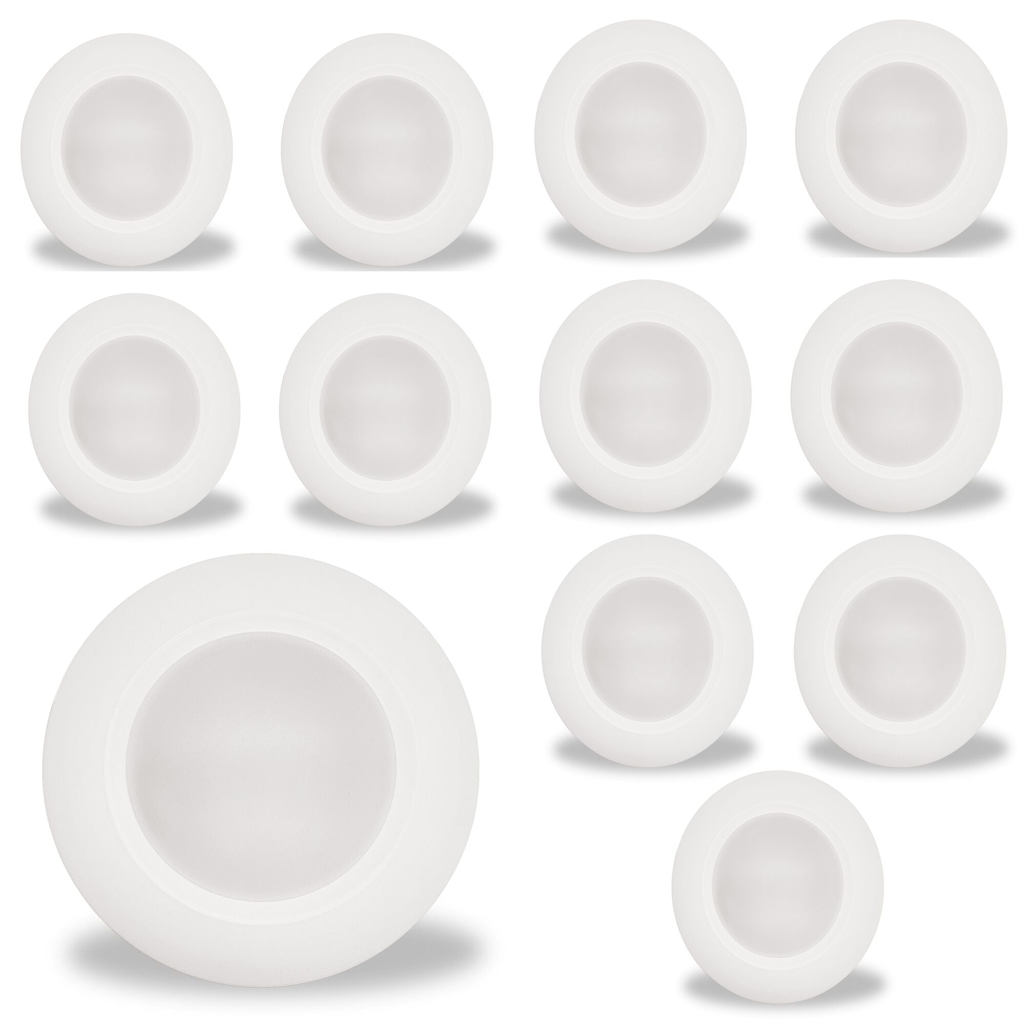 7-inch White 14W Dimmable LED Disc Downlight, 5 CCT - 27/30/35/40/50K, 1100 Lumens, 12-Pack