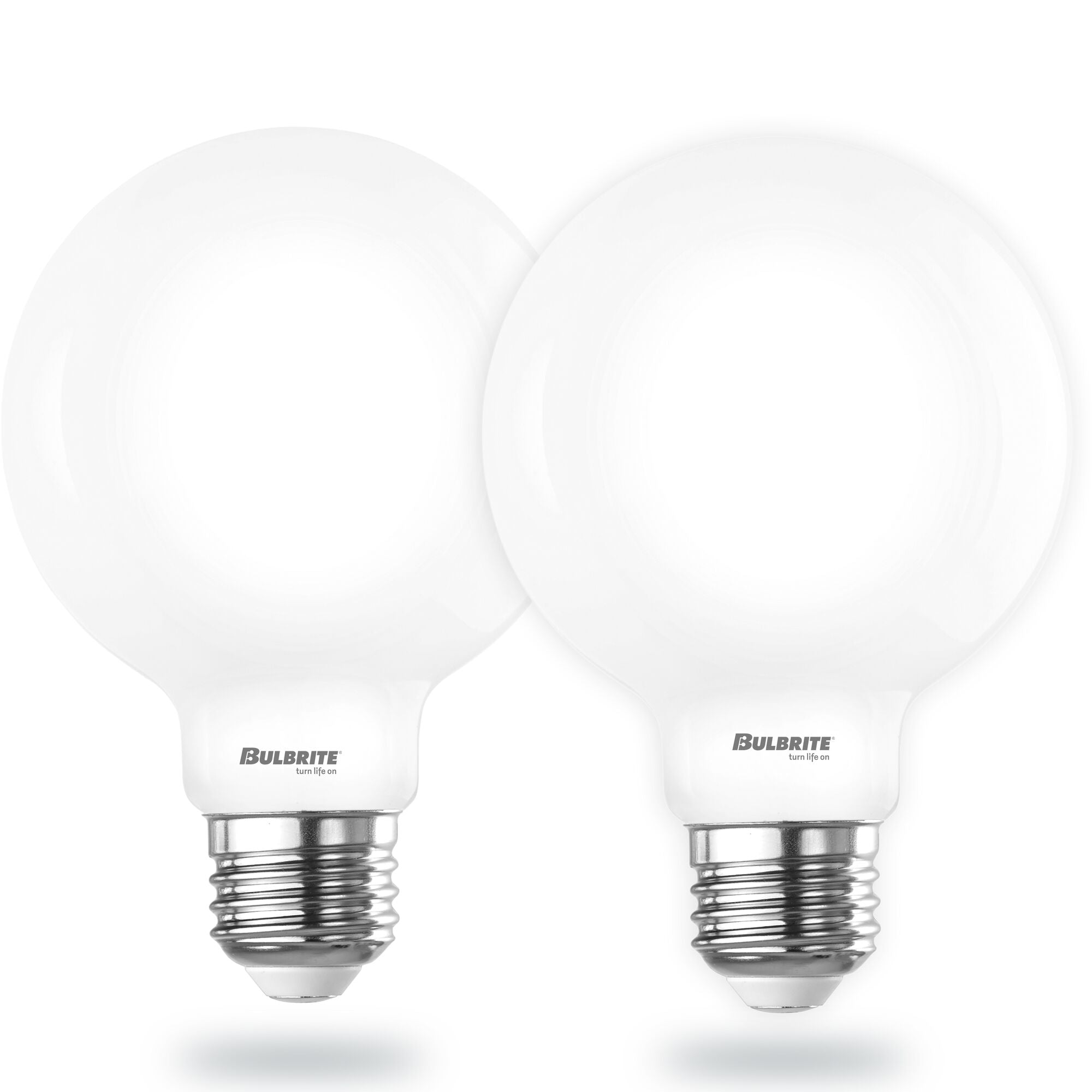 Warm Dims G25 9W Dimmable Milky Filament LED Light Bulb with E26 Base, 3000K-1800K, 800 Lumens, 2-Pack