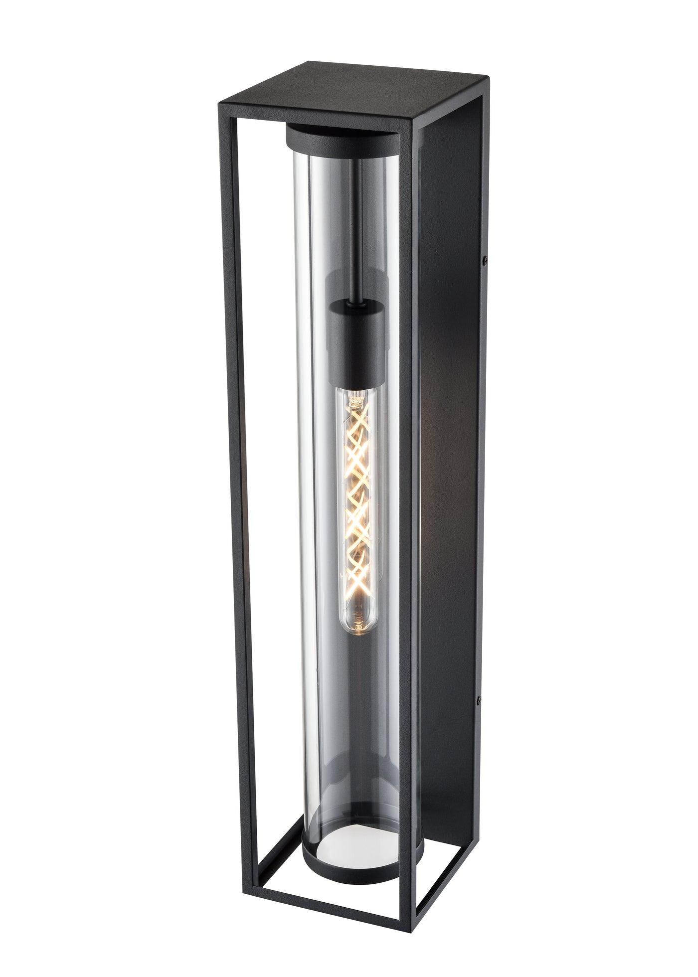 24-inch Caleb Textured Black 1-Light Outdoor Wall Sconce