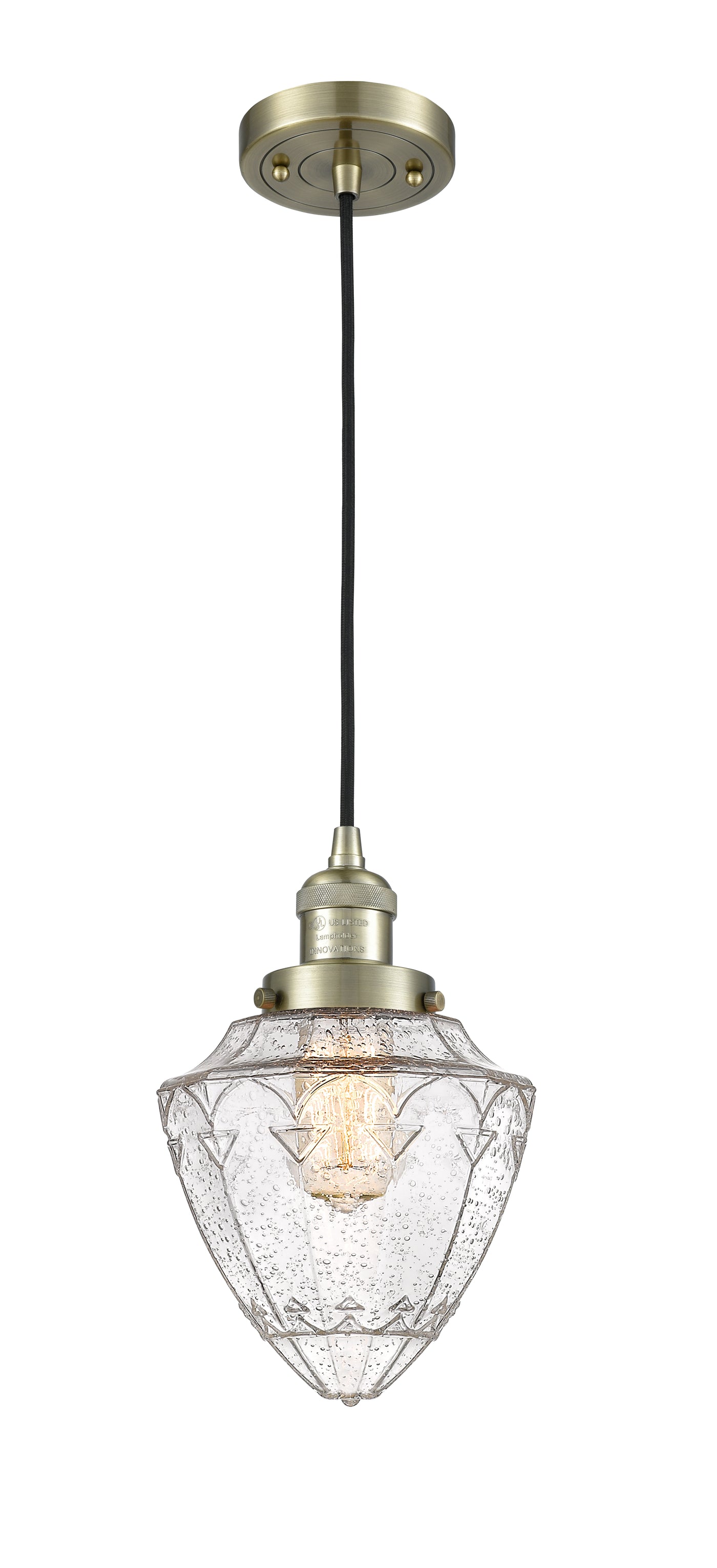 Franklin Restoration Mini Pendant Brass 7 inch