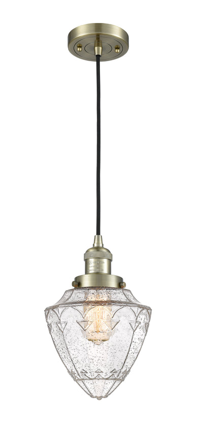 Franklin Restoration Mini Pendant Brass 7 inch