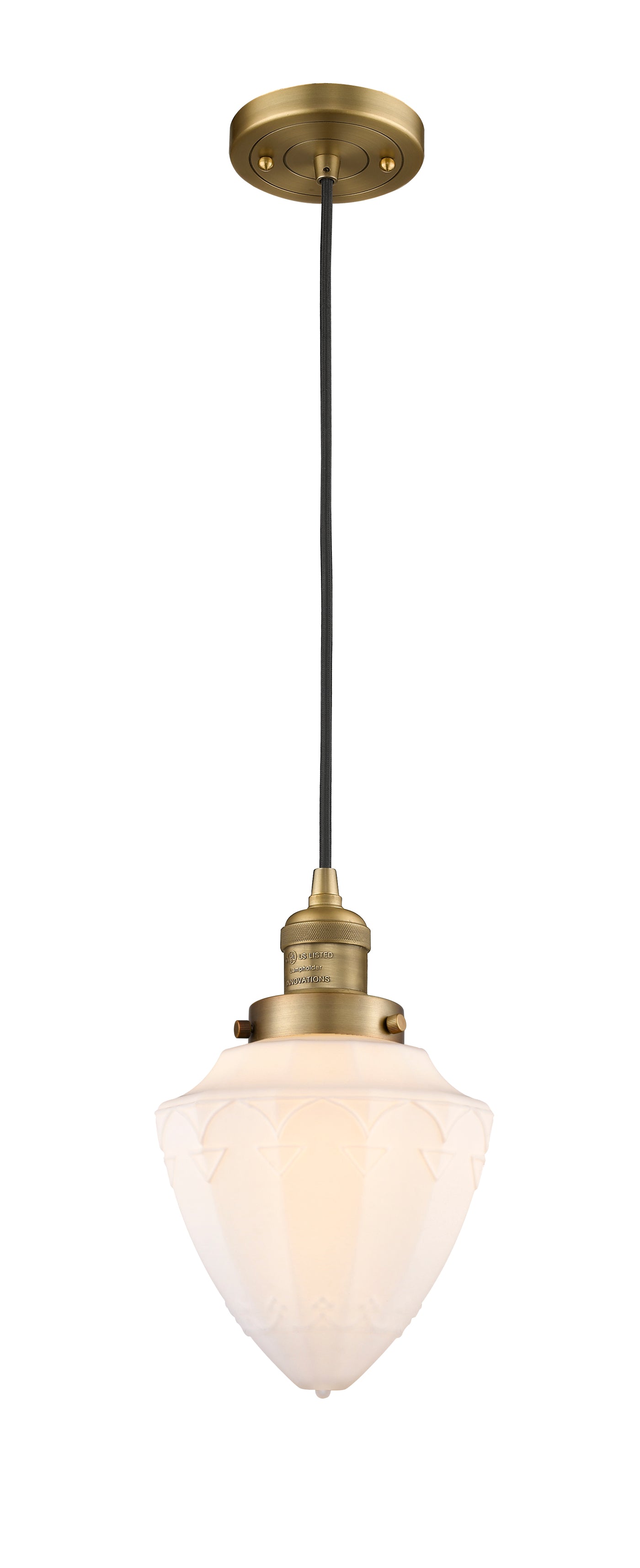 Franklin Restoration Mini Pendant Brass 7 inch
